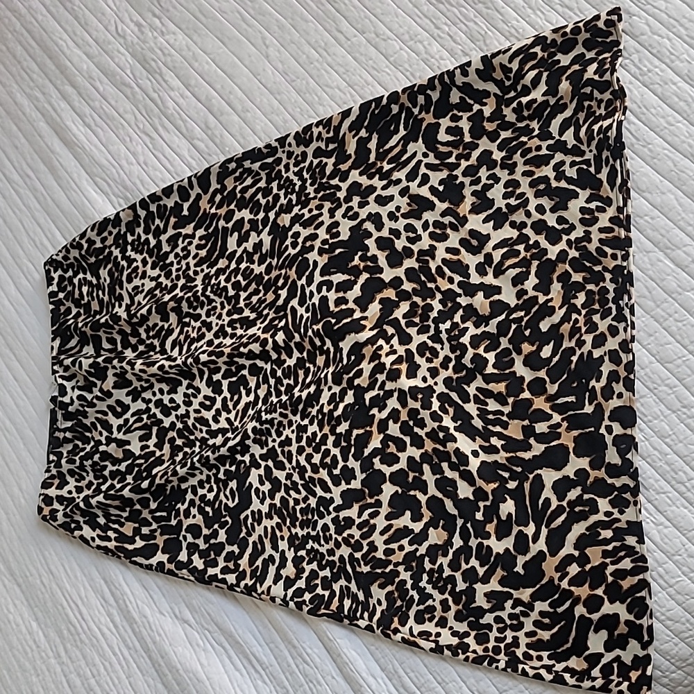 Topshop Leopard Print Midi Skirt